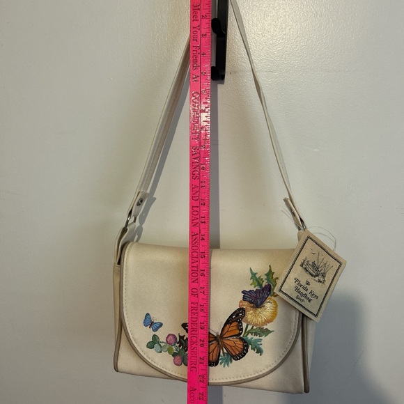 “The Original Florida Keys” Vintage 70s 80s handpainted cream bag. Americana - Picture 5 of 9